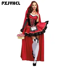 Sexy Little Red Riding Hood Costume for Women Fancy Adult Halloween Cosplay Dress Fantasia Carnival Fairy Tale Plus Size Girl 2024 - buy cheap