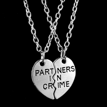 New Best Friend Necklace 2 Parts Broken Heart Partners In Crime Necklaces & Pendants For Girlfriends Gifts Silver Color  Jewelry 2024 - buy cheap