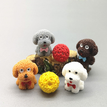Mini animal decoração para casa cães, 4 unidades, artesanato, jardim das fadas bonsai decoração em miniatura casa de bonecas bolo acessórios diy 2024 - compre barato