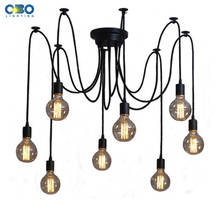 DIY Vintage Black Cord Multiple Light Sources Simple Pendant Lamp Dining Room Coffee 1-2m Wire Spider Pendant Lights 2024 - buy cheap