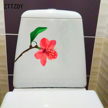 ZTTZDY 22.9*22.4CM Cartoon Red Flowering Branch Toilet Seat Stickers Home Bedroom Wall Decal T2-0736 2024 - buy cheap