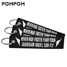 5 PCS Never Drive Faster Than Your Guardian Angel Can Fly Keychains for Motorcycles keys Stitch OEM Keychain key Fobs 8 chaveiro 2024 - buy cheap