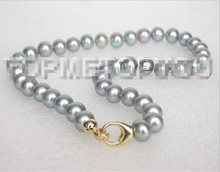 Free shipping 17" wow 12mm Gray freshwater pearls necklace E1402^^^@^Noble style Natural 2024 - buy cheap