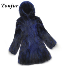 Abrigo de piel auténtica para mujer, abrigo de lujo, chaqueta de piel de zorro auténtica, tbsr669 2024 - compra barato