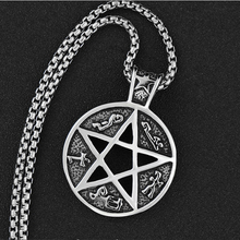 Collar vikingo vegvisir de plata antigua personalizado con rúnico, colgante de estrella de cinco puntas, envío gratis 2024 - compra barato