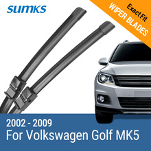 Щетки стеклоочистителя SUMKS для Volkswagen Golf Mk5, подходят для боковых штифтов/кнопочных рычагов 2002, 2003, 2004, 2005, 2006, 2007, 2008, 2009 2024 - купить недорого