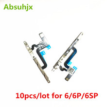 Absuhjx 10pcs Volume Button Flex Cable for iPhone 6S 6 Plus 6SP 6G 6P Silent Button Mute Control with Metal Bracket Parts 2024 - buy cheap