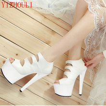 15cm high heels Stage fashion party dresses sandals Heels nightclub fashion queen women's shoes 2024 - buy cheap
