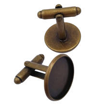 Antique Bronze 12mm 14mm 16mm 18mm 20mm Round Bezel Cufflinks Base Cuff Cufflink Blanks Backs Cabochon Jewelry Findings CL003 2024 - buy cheap