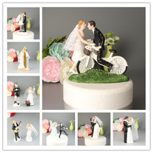 Mixed Style Bride and Groom Wedding Cake Topper Figurines with Lace Decoration Engagement/ Anniversary / Bride Shower Gifts 2024 - buy cheap