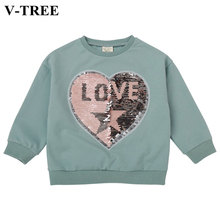 Spring Girls Sweatshirt Cotton Children's Shirts Girls Outerwear Cartoon Kids Tops Sequins T Shirt For Boys Toddler Clothing 2024 - buy cheap