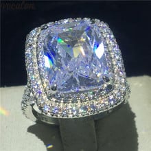Женское Обручальное Кольцо Vecalon Princess Promise, обручальное кольцо из стерлингового серебра 925 пробы с фианитами AAAAA 2024 - купить недорого