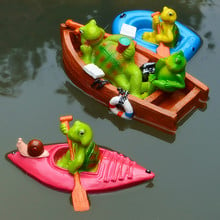 Creative Cute Floating Cartoon Tortoise Kayak Statue Outdoor Garden Pond Decorative Sculpture  Garden Fish Tank Decor Ornament 2024 - buy cheap