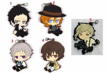 LLavero de Anime Bungo Stray Dogs, Dazai, Osamu, Atsushi, Nakaji, Edogawa, Ranpo, Doppo, Kunikida, correa de goma/abalorios para teléfono 2024 - compra barato