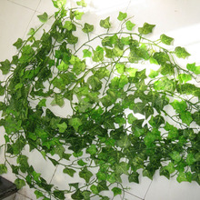 Новый искусственный цветок, плющ, зеленые листья, гирлянда, искусственное растение, 2,4 м, декоративная пластиковая Цветочная Гирлянда 2024 - купить недорого