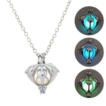 Luminous Stone Dolphin Women Necklace Glow Love Heart Pendant Necklace 2019 New Animal Necklace Jewelry Hot Sale 2024 - buy cheap