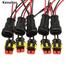 100sets Kit 2 Pin Way AMP Super seal Waterproof Electrical Wire Connector Plug for Car Auto 2 Pin Way Sealed Free Shipping 2024 - buy cheap