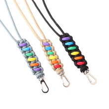 CAMPINGSKY Rainbow paracord lanyard with safety breakaway and metal clip key chain 550 paracord550 keychain 2024 - buy cheap
