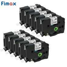 Fimax-Cinta de etiquetas Compatible con Brother TZe131, TZe 131, 12mm, color negro sobre cintas transparentes, 10 piezas, TZe-131 2024 - compra barato