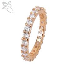 ZS простое кольцо серьги кристаллы циркона Свадебные Кольца для Для женщин серебро розовое золото Цвет Обручальные кольца Модные украшения Bague Femme 2024 - купить недорого