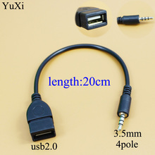 YuXi-enchufe macho auxiliar de Audio para la mayoría de coches, Jack a USB de 3,5mm, Cable Adaptador convertidor hembra, 2,0 2024 - compra barato