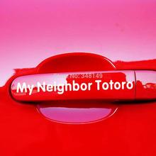 Aliauto 4x my neighbor totoro Car Door Handle Stickers and Decal For Ford Focus Lada BMW Benz Chevrolet Cruze vw golf polo skoda 2024 - buy cheap