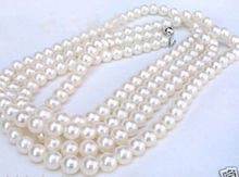 Collar de perlas naturales cultivadas en agua dulce para mujer, cadena larga, joyería de 54 pulgadas, color blanco, 5-6mm, envío gratis, BV30 2024 - compra barato