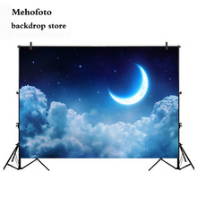 Фон Mehofoto для фотосъемки с изображением космоса ночного месяца звезды маленькой звезды фоны для фотобудки студийная белая студия звездное небо 716 2024 - купить недорого
