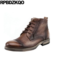 Botas cortas de piel auténtica para hombre, botines de piel auténtica de grano completo, para fiesta, cómodos, de talla grande, de diseñador Formal, Invierno 2024 - compra barato