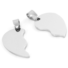 100% Stainless Steel Blank Broken Hearts Puzzle Charms Hearts Piezas Puzzle Pendant Heart Blank Tag Wholesale 50pcs 2024 - buy cheap