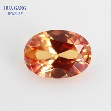 Tamanho 2x3 ~ 8x10mm corte oval 55 # laranja pedra de corundum sintético pedra de corundum para jóias atacado frete grátis 2024 - compre barato