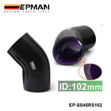 Черный 4 "102 мм 4-слойный силиконовый интеркулер 45 градусов налокотник муфта шланг для BMW e36 EP-SS45RS102 2024 - купить недорого