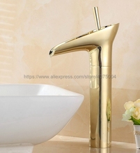 Роскошный Золотой латунный Смеситель для ванной комнаты, смеситель для ванной комнаты, кран для раковины, смеситель для ванной комнаты Ngf057 2024 - купить недорого