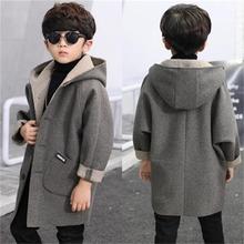 2018 Grey high quality Children Woolen Coat for Boys Hot Autumn Winter Fashion Buttons Kids Clothes 2024 - buy cheap