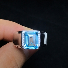 Natural topaz men's ring, 925 silver, exquisite craftsmanship, simple style, beautiful color 2024 - buy cheap