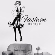 Модный женский дизайн, Виниловая наклейка, модная одежда для девочек, бутик, окно, магазин, гостиная, настенная наклейка, переводка для спальни FS14 2024 - купить недорого