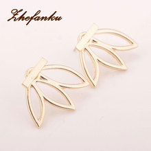 Fashion Ear Jacket Woman Jewelry Tone 1 Piece Vintage Flower Earrings Metal Bar Stud Earrings 2024 - buy cheap