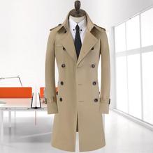 Spring business slim sexy long trench coat men autumn fashion casual double breasted mens trench coat overcoat plus size 8XL 9XL 2024 - buy cheap