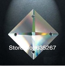 Transparent Color 35pcs/Lot 22mm Square Glass Beads In 4 Holes Crystal Prism Of Chandelier Wedding 2024 - buy cheap