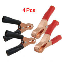 2 Pair Copper Plated Insulated Car Battery Clips Alligator Clamps 50A Red Black 2024 - buy cheap