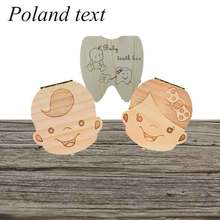 Caja de dientes de madera de Polonia/EnglishBaby, organizador de almacenamiento de dientes de leche, envío directo 2024 - compra barato