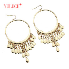 YULUCH 2018 Fashion trend wild golden round drops tassel romantic sweet woman pendant earrings jewelry party gifts 2024 - buy cheap