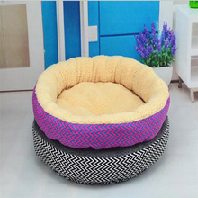 Pet Dog Bed Round Ripple Pattern Cat Litter Warm Pet Dog Kennel Four Seasons Available For Small Medium Dogs Pet Supplies DB817 2024 - buy cheap