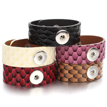 Pulseira de couro retrô, 5 cores, pulseira de couro vintage, bracelete & pulseira, adequada para mulheres, pulseira de pressão de 18mm, venda imperdível 2024 - compre barato