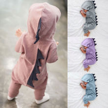 Disfraz de dinosaurio para recién nacido, Pelele de algodón de manga corta con capucha, mono de disfraz de dinosaurio 2024 - compra barato