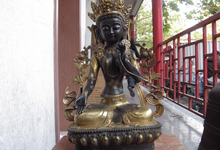 USPS para OS EUA S0735 Tibet templo clássico deusa GuanYin Cobre Bronze Gild TaRa Branca Estátua de Buda 2024 - compre barato