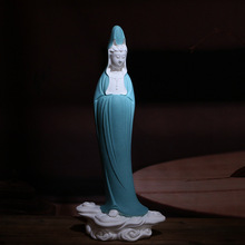 Guanyin-adornos de Buda Bodhisattva, artesanías de cerámica, sala de estar, casa, porche, adornos de porcelana blanca china 2024 - compra barato