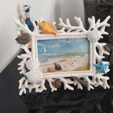 Creative Mediterranean Resin Old Photo Frame Desktop Decoration 6 Inch Coral Ocean Starfish Seashell Conch Table Home Decor 2024 - buy cheap