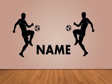 Personalised Name Wall Vinyl Decal Boy Room Sport Football Player Wall Sticker Black Mural Wallpaper Kids room wall Decals D613 2024 - buy cheap