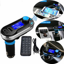 LCD Screen Vehicle Dual USB Car Charger Adapter Car Kit Bluetooth Converter MP3 Player FM Transmitter Hands-free Support SD 12V 2024 - buy cheap